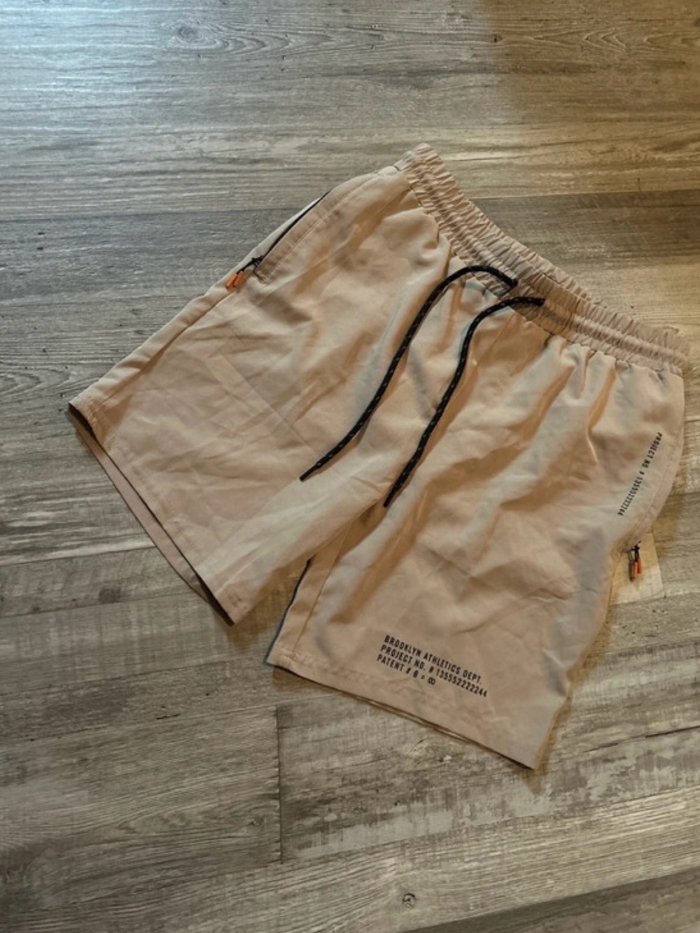 Men's Athletic Tan Drawstring Performance Shorts